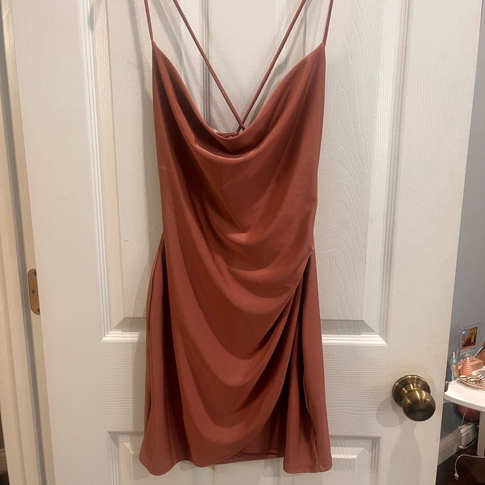 Elegant Rust Slip Dress